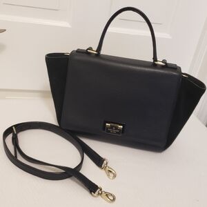 Kate Spade Magnolia Park Top Handle Removable Crossbody Strap Black Leather Bag